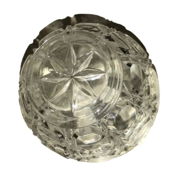 Small Miniature Pear Shaped Cut Glass Lidded Vintage Trinket Dish - Picture 7 of 8